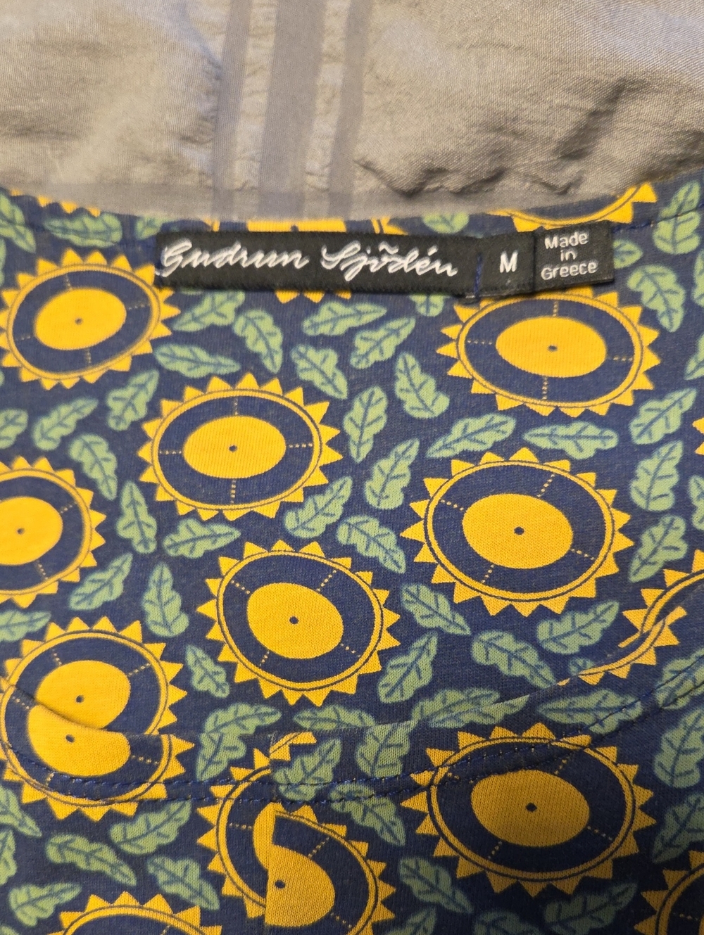 M Gudrun Sjoden Sunflower-Print Shirt in Yellow and Blue - Picture 6 of 6